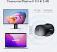 UGREEN Souris sans fil Design Egr 2,4 GHZ & BT5.0 15M 90395