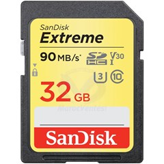 CARTE MÉMOIRE SANDISK EXTREME SDHC 32GO 90MB/S
