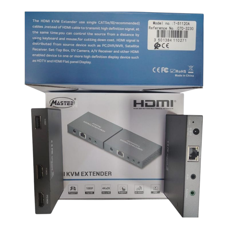 KVM Extender HDMI 2.0 Master sur Cat5e/6 (T-51120A) jusqu'à 120m T-51120A