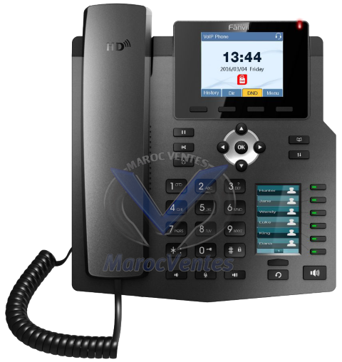 Telephone IP de Bureau Entreprise Ecran LCD avec une Clé Intelligente DSS X4SG