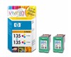 HP 135 Tri-colour Inkjet Print Cartridge 2-pack with Vivera Inks CB332HE