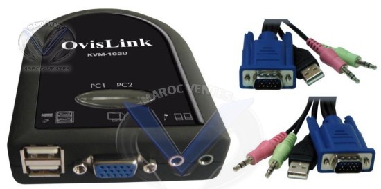 Switche KVM 2 Ports KVM-102U