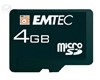 Micro SD 4Go
Fiables et ultra-rapides, les cartes microSDHC Emtec 4 Go s'utilisent avec les appareils photo numériques, PDA, Smart Phone, lecteurs MP3 et tout autre appareil à slot microSDHC et SDHC grâce à l'adaptateur.